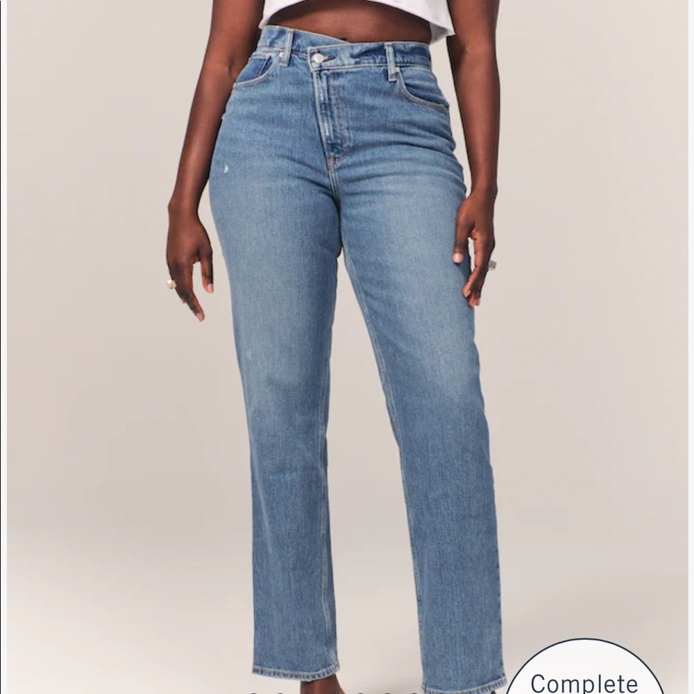 Abercrombie & Fitch Curve Love The 90s Straight Ultra High Rose